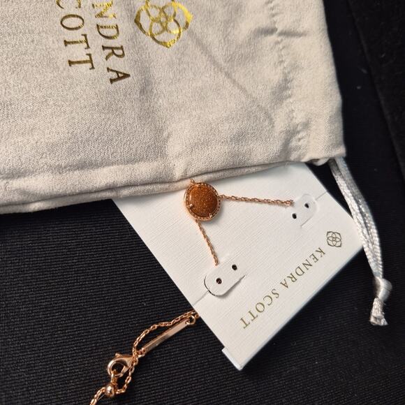 Kendra Scott Basketball Rose Gold Pendant Necklace in Orange Dust Pouch New - Picture 6 of 8